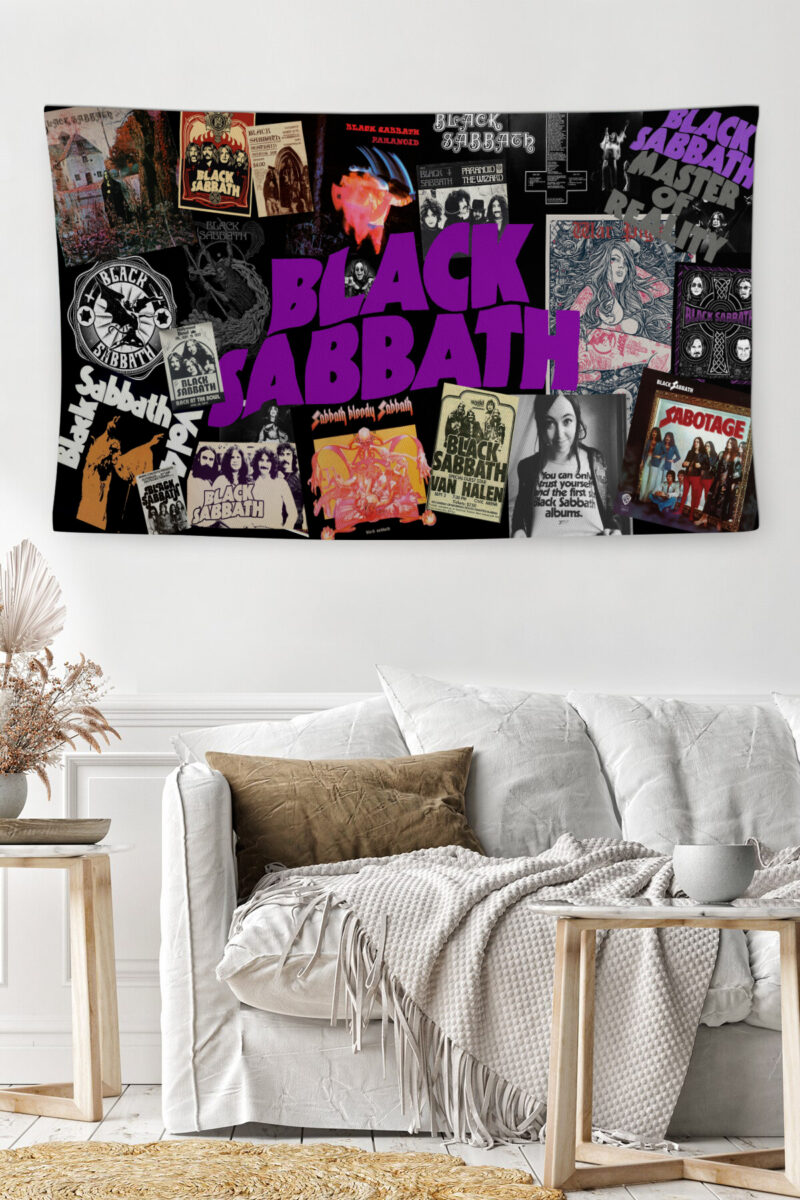 Black Sabbath Müzik Grubu Duvar Örtüsü Duvar Halısı | Kumaş Poster