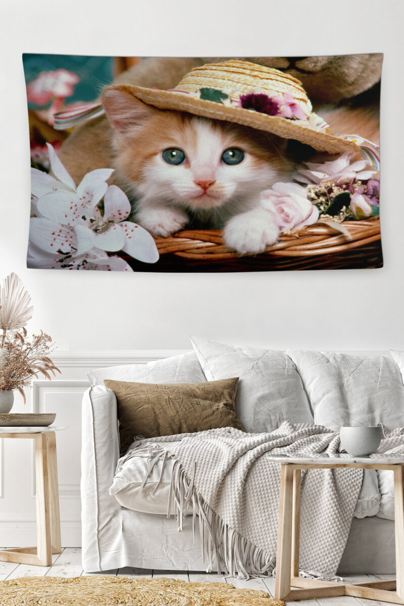 Yavru Kedi Duvar Örtüsü Duvar Halısı | Kumaş Poster