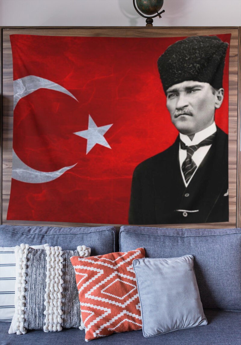 Mustafa Kemal Atatürk Duvar Örtüsü Duvar Halısı | Kumaş Poster