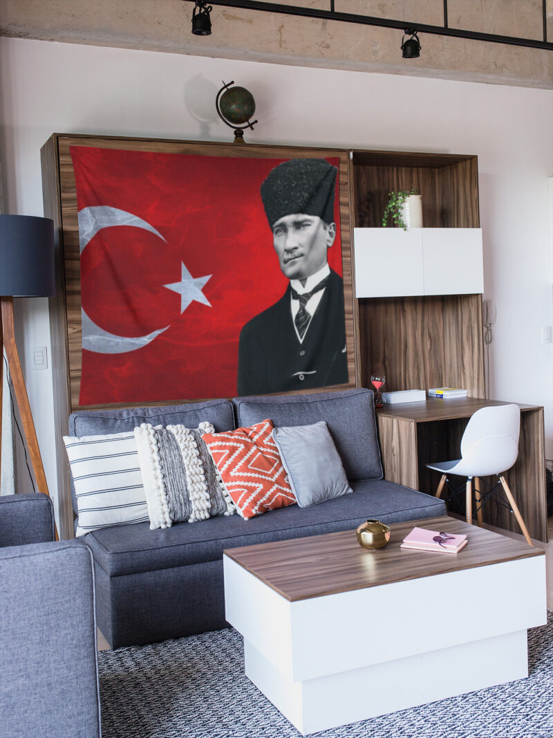 Mustafa Kemal Atatürk Duvar Örtüsü Duvar Halısı | Kumaş Poster