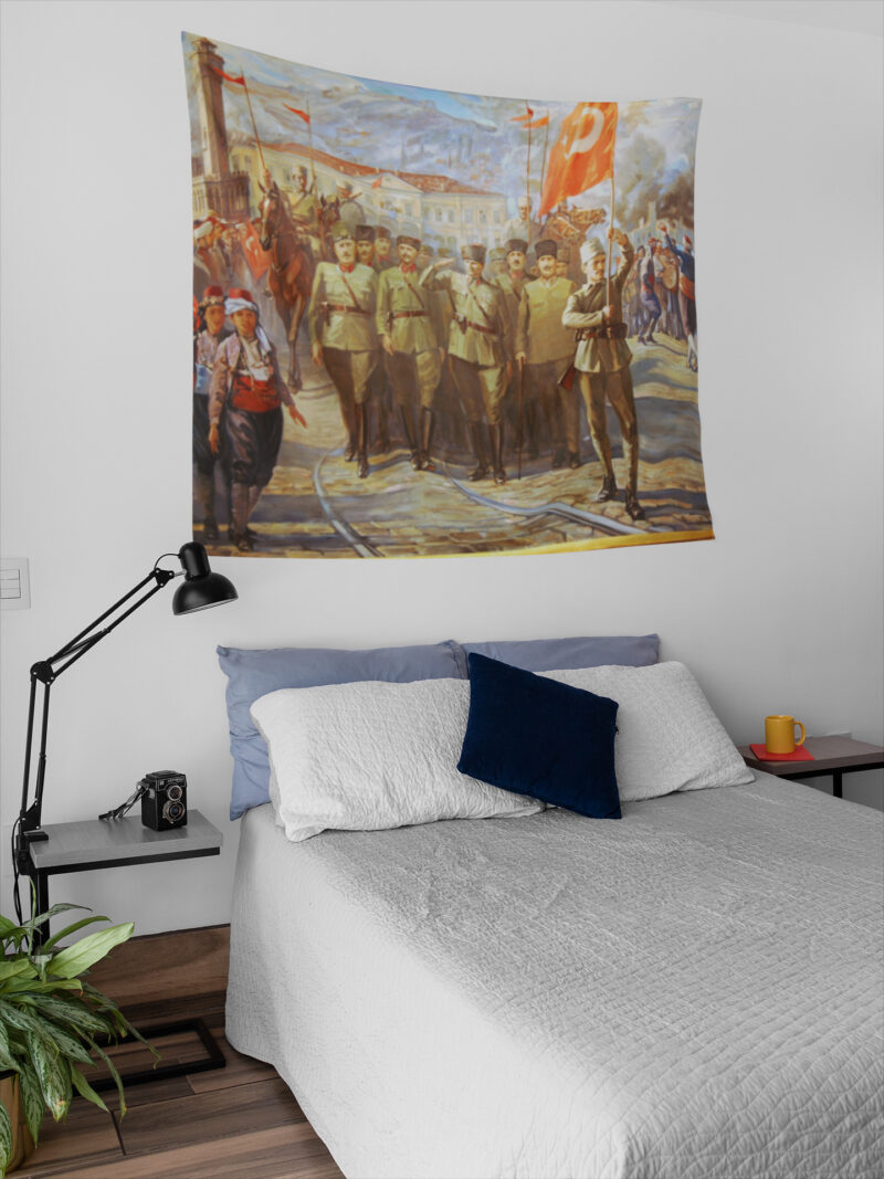 Mustafa Kemal Atatürk Duvar Örtüsü Duvar Halısı | Kumaş Poster - GENEL 12 - Görsel 4