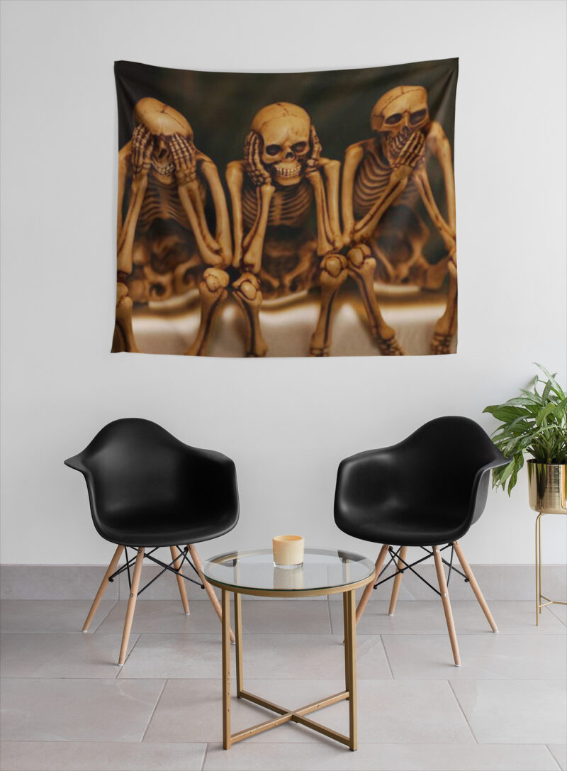 3 İskelet Duvar Örtüsü Duvar Halısı | Kumaş Poster - GENEL 13 - Görsel 4