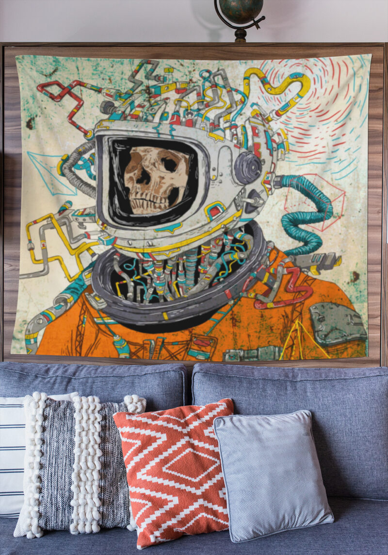 Astronot Maymun Duvar Örtüsü Duvar Halısı | Kumaş Poster - GENEL 16 - Görsel 2