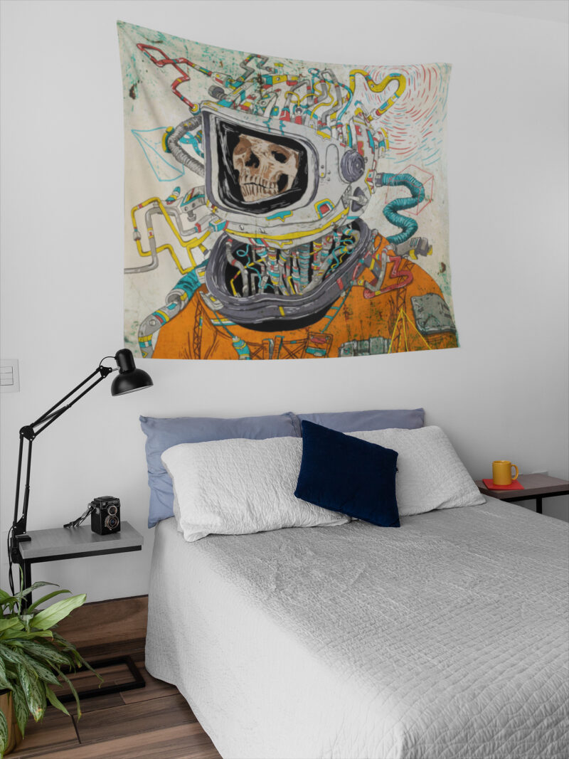 Astronot Maymun Duvar Örtüsü Duvar Halısı | Kumaş Poster - GENEL 16 - Görsel 4