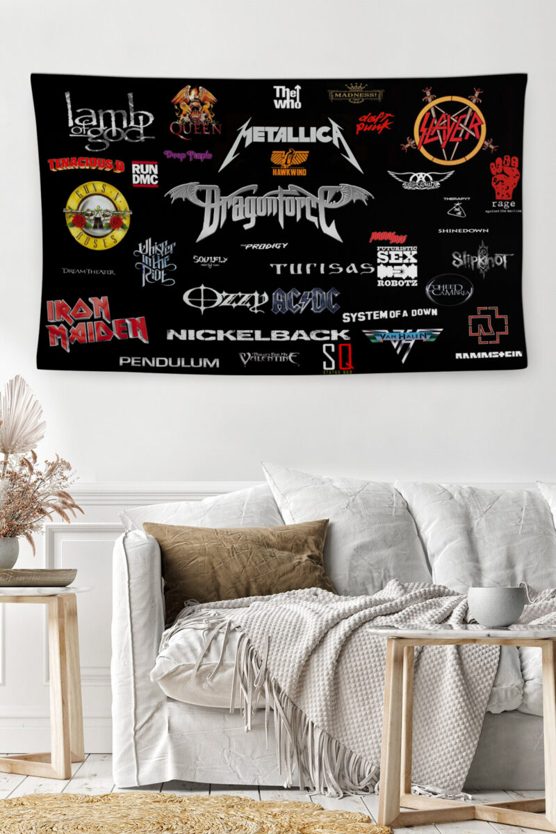 Rock & Heavy Metal Müzik Duvar Örtüsü Duvar Halısı | Kumaş Poster