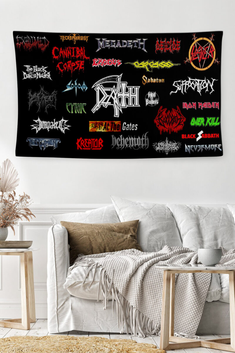 Rock & Heavy Metal Müzik Duvar Örtüsü Duvar Halısı | Kumaş Poster
