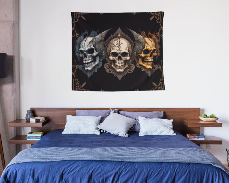 Kuru Kafalar Duvar Örtüsü Duvar Halısı | Kumaş Poster - HM 06 - Görsel 5