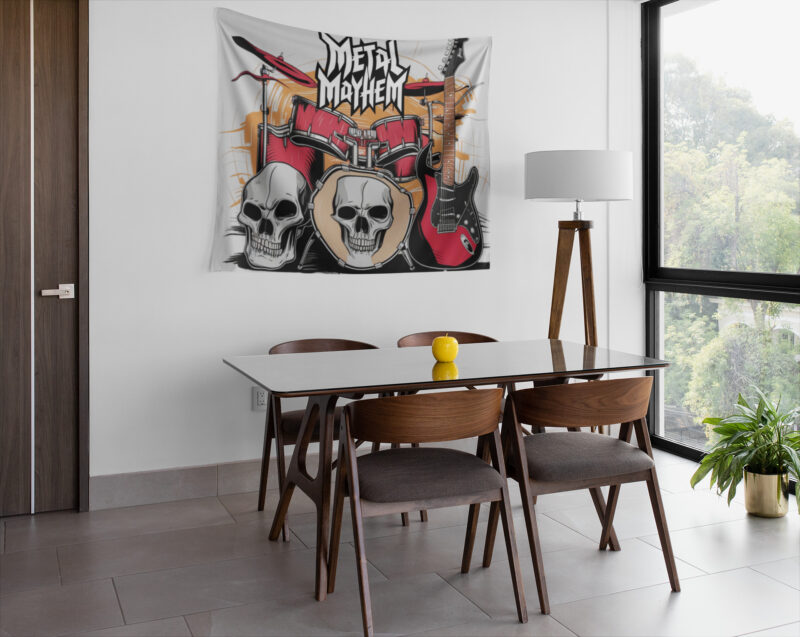 Metal Mayhem Duvar Örtüsü Duvar Halısı | Kumaş Poster