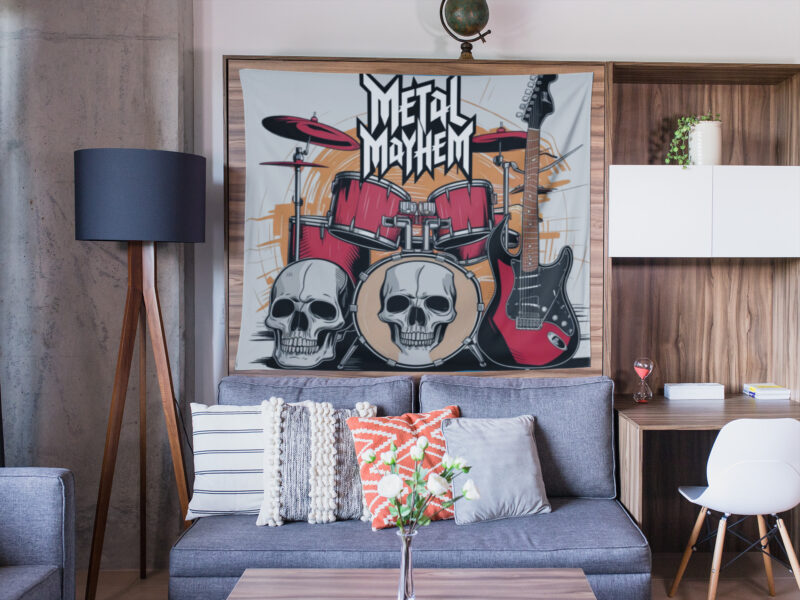 Metal Mayhem Duvar Örtüsü Duvar Halısı | Kumaş Poster - HM 13 - Görsel 5