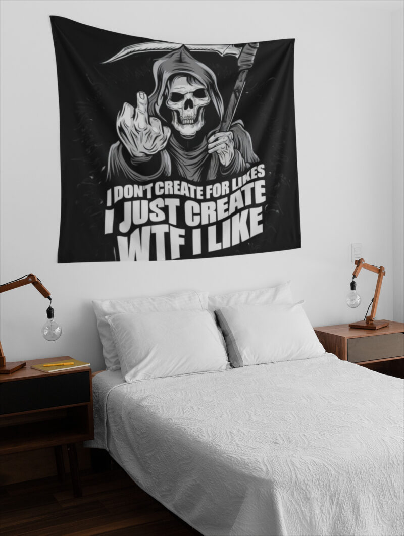 Reaper Attitude Duvar Örtüsü Duvar Halısı | Kumaş Poster - HM 15 - Görsel 6