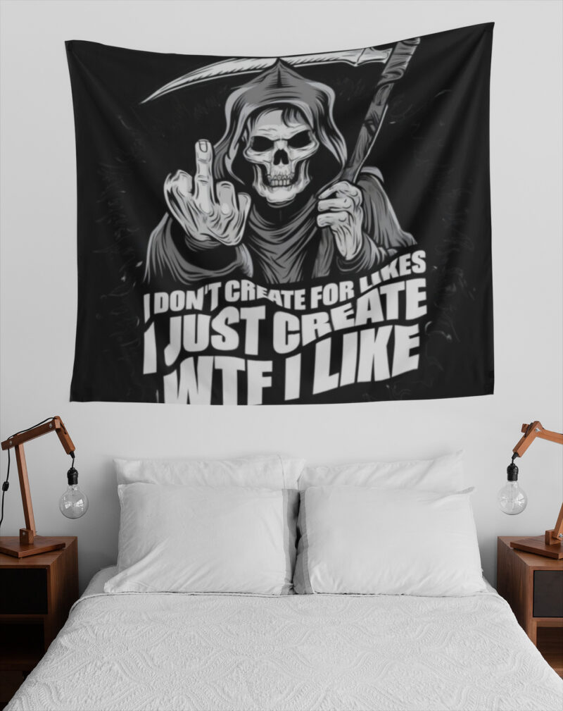 Reaper Attitude Duvar Örtüsü Duvar Halısı | Kumaş Poster