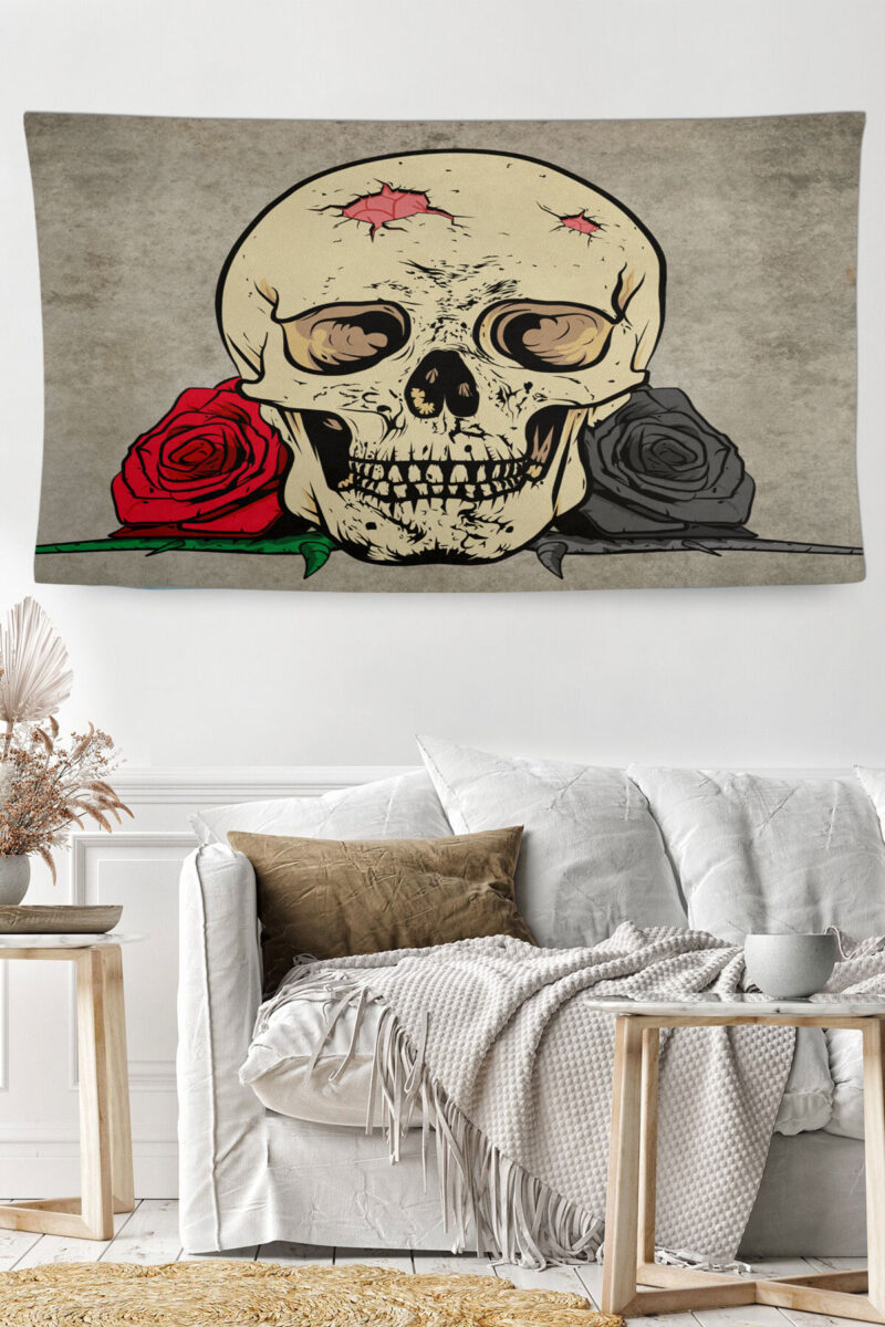 Kuru Kafa ve Gül Duvar Örtüsü Duvar Halısı | Kumaş Poster